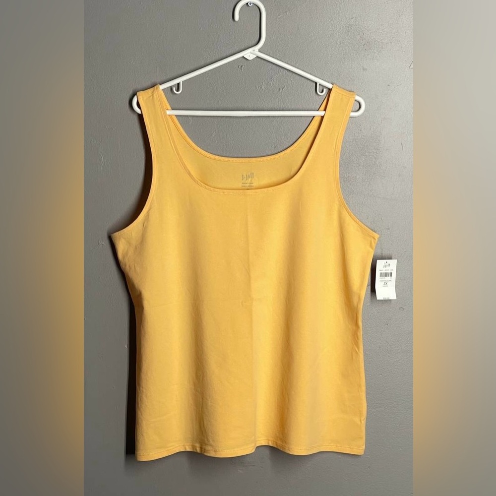J Jill Perfect Tank Top Sz 2X Cotton Blend Cantaloupe Peach Scoop Neck Capsule